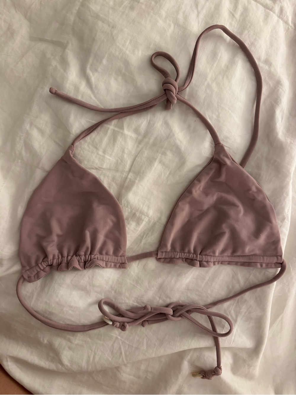 Mauve Triangle String Bikini Top
